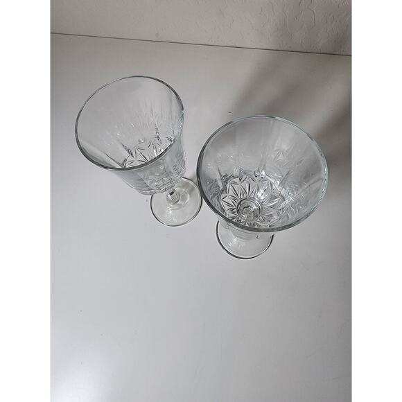 ST GEORGE American Heritage Water Wine Goblets Crystal 8" Tall Set of 2 - Picture 4 of 6